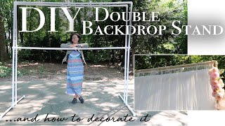 DIY Backdrop Stand  How to Make a Double Backdrop Stand amp Decorate It [upl. by Reinaldos]