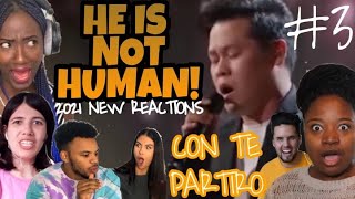 2021 NEW REACTIONS 3  Marcelito Pomoy sings Con Te Partiro Americas Got Talent The Champions [upl. by Adnarram787]