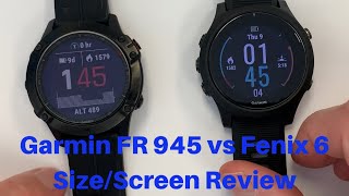 Garmin Forerunner 945 vs Fenix 6 Pro SizeScreen Review for CrossFitHIIT Training FitGearHuntercom [upl. by Eillo]