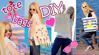 DIY Tote Bags – How To Make And Decorate Tote Bags – easy tutorial [upl. by Yriek]