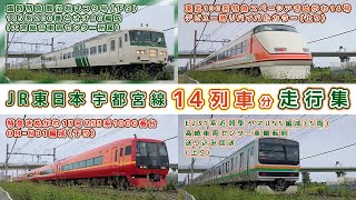 JR東日本宇都宮線走行集【その22】臨時特急鹿沼まつり号185系200番台B6編成特急きぬがわ13号253系1000番台東武100系特急スペーシアきぬがわ14号 他【鉄道撮影フリー素材174】 [upl. by Kain]