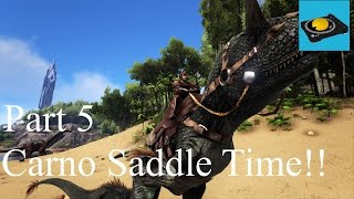 Allosaurus Attack And Carno Saddle  Ark Survival Evolved PS4 Gameplay Part 5 [upl. by Anaidiriv355]