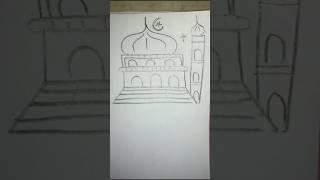 Easy masjid drawing 🕌🕌🕌🕌 art viralshortvideo masjid islamart drawing trending [upl. by Aznaed]