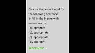 Correct word fill in the blank English grammar [upl. by Anerec]