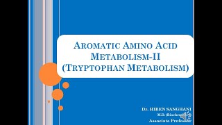 Aromatic Amino Acid Metabolism II Tryptophan Metabolism [upl. by Hilten]