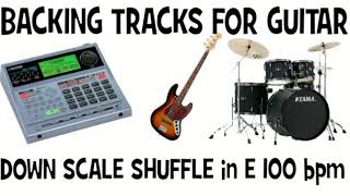 Backing Tracks For Guitar Scale Down Shuffle key of E 100 bpm [upl. by Mayce298]