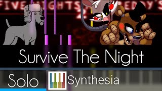 Survive the Night  MandoPony  SOLO PIANO TUTORIAL wLYRICS  Synthesia HD [upl. by Basset]