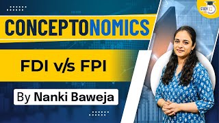 What is the Difference between FDI and FPI  Know all about it  UPSC  StudyIQ IAS [upl. by Ahsatsan]