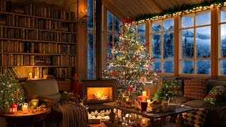 Sweet Christmas Jazz Music Songs to Study Unwind 🎄 Cozy Room Christmas Ambience with Snow Falling [upl. by Atsahc]