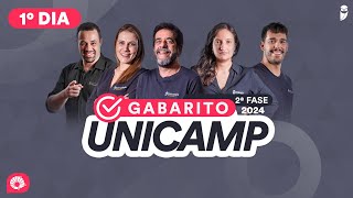 Gabarito UNICAMP 2024  2ª Fase 1º dia – Correção de prova AO VIVO [upl. by Yug]