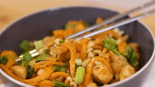 Thai Peanut Chicken and Sweet Potato Noodles Recipe  GlutenFree Dinner [upl. by Ruvolo]