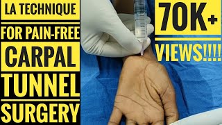 Local Anaesthetic Injection Technique for Pain Free Carpal Tunnel Decompression Surgery [upl. by Akeihsat]