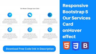 Amazing Hover Effects for Bootstrap 5 Our Services Cards  Responsive Bootstrap 5 card [upl. by Abel198]