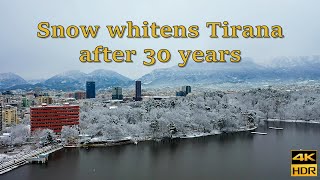 ❄️ Snow Whitens Tirana After 30 Years  🇦🇱 Albania 2021 MTravelVlog [upl. by Tamanaha]