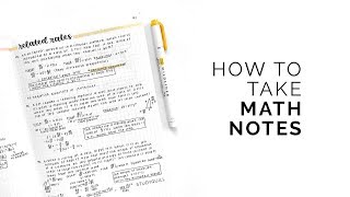 how to take math notes 💛 effective notetaking techniques [upl. by Peery]