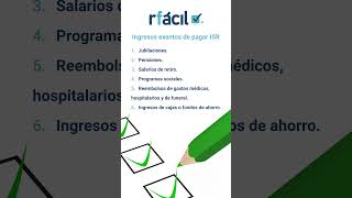 Ingresos exentos de pagar ISR [upl. by Tager]