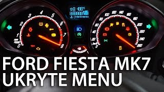 Ford Fiesta MK7 ukryte menu zegarów diagnostyczny tryb serwisowy DTC test wskazówek [upl. by Aiouqes]