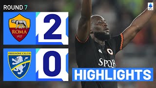 RomaFrosinone 20  Lukaku fires Roma to first win in three Goals amp Highlights  Serie A 202324 [upl. by Tlevesoor900]