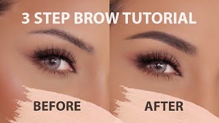 PERFECT EYEBROW TUTORIAL IN 3 STEPS  FOR BEGINNERS  NINA UBHI [upl. by Odrareve]