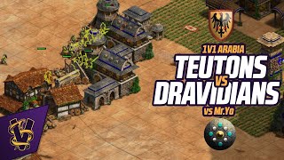 1v1 Arabia  Teutons vs Dravidians  vs Yo [upl. by Assenov]