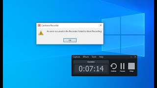 How to fix an error occurred in the recorder failed to abort recording in Camtasia [upl. by Rennold]