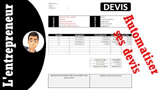 Automatiser vos devis sur Excel [upl. by Atikahc983]