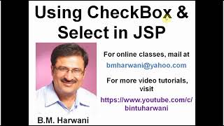 Learning to use CheckBoxes and List Boxes in JSP in Hindi [upl. by Adekam690]