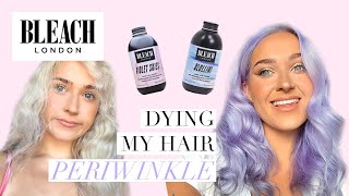 BLEACHING MY HAIR AND DYING IT PERIWINKLE pastel purpleblue Bleach London [upl. by Zacharia]