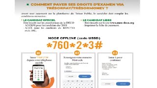 Examens Scolaire BAC BEPC Et CEPE  Paiement Des Frais DExamens Et Impression Du Reçu TrésorPay [upl. by Eihcir66]