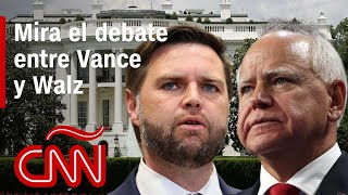 Debate de candidatos a la vicepresidencia entre JD Vance y Tim Walz  Elecciones en EEUU 2024 [upl. by Vaasta]