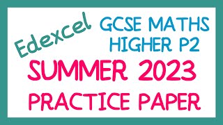 EDEXCEL GCSE Maths  Practice Paper 2H [upl. by Coyle581]