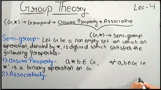 Group Theory  Semigroup  Examples  Lecture 4  Theta Classes [upl. by Dimitri]