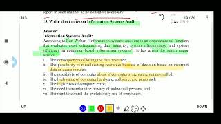 Write short notes on Information Systems Audit [upl. by Oreves]