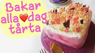 Alla hjärtans dag tårta🎂🌹DIY [upl. by Eugenle152]