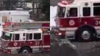 Cardington Stonehurst Fire CompanyEngine 36 and Upper Darby Truck 37 responding [upl. by Saerdna]