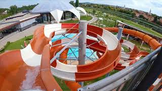 Cobra WaterSlide at Nymphaea WaterPark Oradea Romania [upl. by Nosmas]