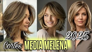 Estilos MEDIA MELENA PRÁCTICOS Que FAVORECE a Todas 💇‍♀️ Diseño de Cortes de Cabello 2025 [upl. by Eittod]