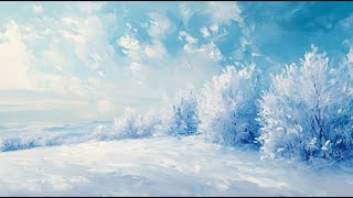 Winter Frost Landscape  Art Screensaver for Frame TV  Snowy Fields Wallpaper [upl. by Ydollem461]