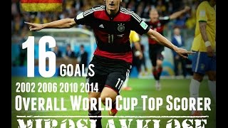 Miroslav Klose  Alle 16 World Cup Tore  All 16 Goals  World Cup 2014 [upl. by Nonnaer]