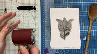 Inking a Linocut Block  Demonstration from Masterclass [upl. by Tidwell]