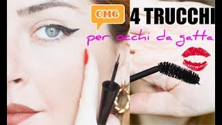 4 TRUCCHI per occhi grandi e allungati  Cat eyes semplicissimo  come mettere leyeliner [upl. by Orozco]