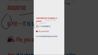 Formation 6। Transformation of Exclamatory to assertive sentence। English grammar [upl. by Sigismond]