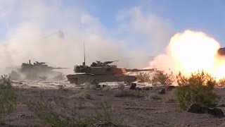 M1A1 Abrams Firing From HullDown Positions [upl. by Zobias]