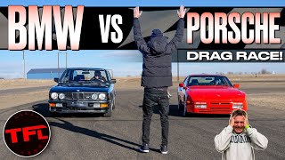 1987 Porsche 944 Turbo vs BMW M5 ish Drag Race  You Won’t Believe How Slow These Icons Are [upl. by Aivatnwahs]