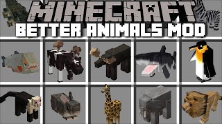 Minecraft BETTER ANIMAL PLUS MOD  FIGHT OFF DANGEROUS ANIMALS and BREED THEM  Minecraft Mods [upl. by Nodanrb55]