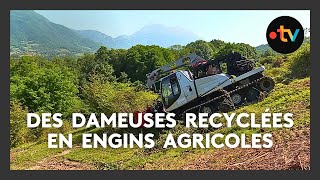 quotVu les pentes c’est impossible en tracteurquot  de vieilles dameuses recyclées en engins agricoles [upl. by Solnit358]