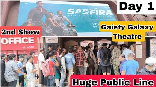 Sarfira Movie Huge Public Line Day 1 Second Show At Gaiety Galaxy Theatre In Mumbai [upl. by Xonnel]