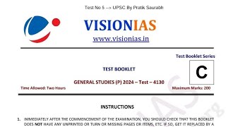 Vision IAS Prelims Test Series 2024 2025  Test 5  visioniastestseries ias upsc2024 [upl. by Riesman]