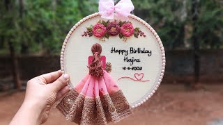 Happy Birthday Girl Embroidery Hoop with Free Pattern ❤️ Hair Embroidery for Beginners  Gossamer [upl. by Yunick]