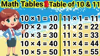 Table of 10 and 11 10 aur 11 ka Table 10 ka Table 11 ka Table Pahada 10 aur 11 tableof10and11 [upl. by Triley]